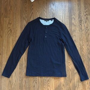 Long sleeve henley coastal blue